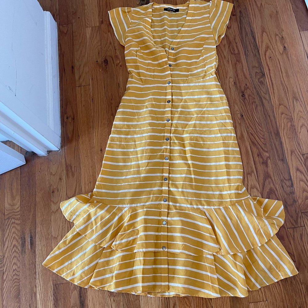 XS Sugarlips yellow and white striped dress